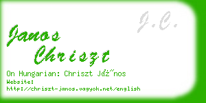 janos chriszt business card